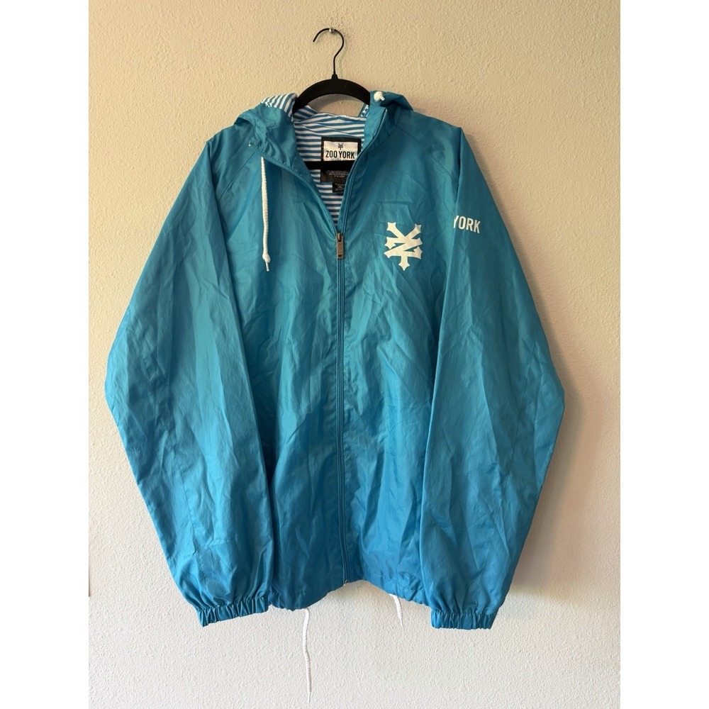 Zoo York Unbreakable Windbreaker Rain Jacket Hooded Long Sleeve Mens Size XL